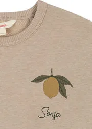 Konges Sløjd Lou sweater oxford tan lemon biokatoen