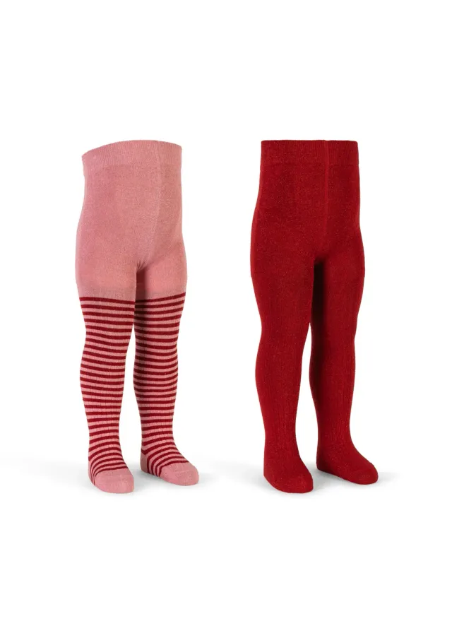Konges Sløjd Glitter Maillots 2-pack red stripe katoen