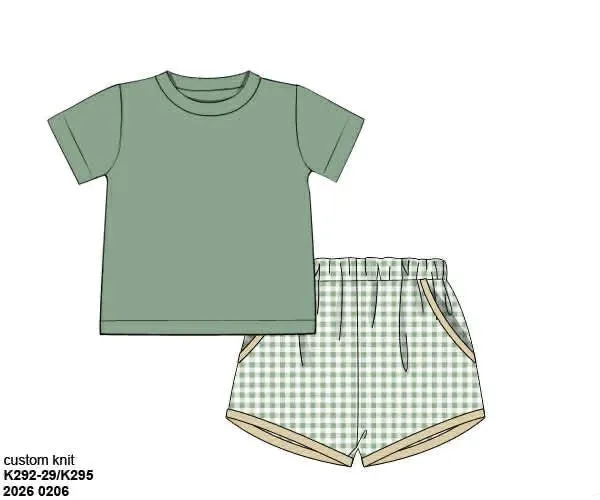 Busy Bee Smocks Feldspar knit shortie set jongens beige