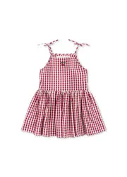 Konges Sløjd Isotta jurk raspberry check biokatoen