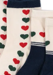 Konges Sløjd jacquard sokken heart mix 2 paar