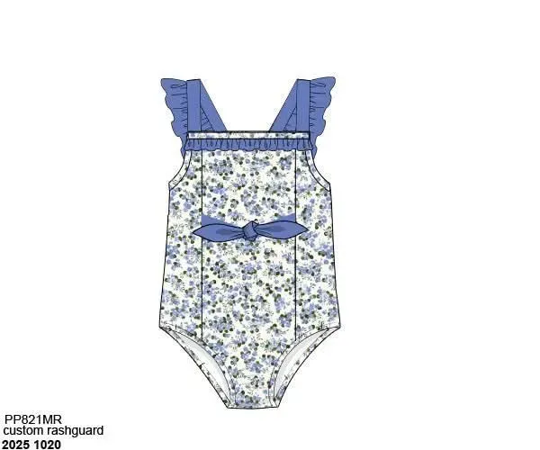 Busy Bee Smocks Petals Pinstripes zwempak 9M 1-delig bloemen