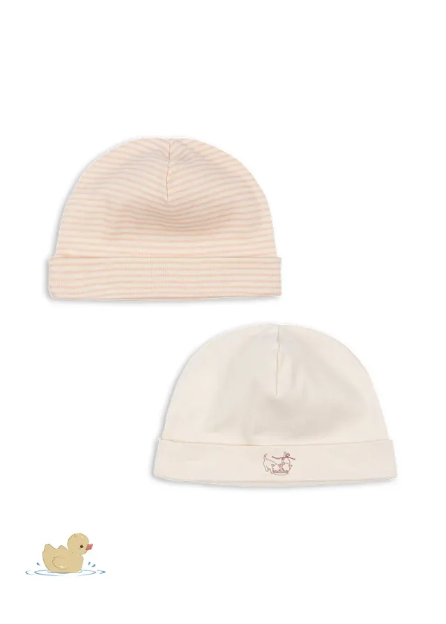 Konges Sløjd Fio Beanie Blush Mix 2-Pack Biokatoen