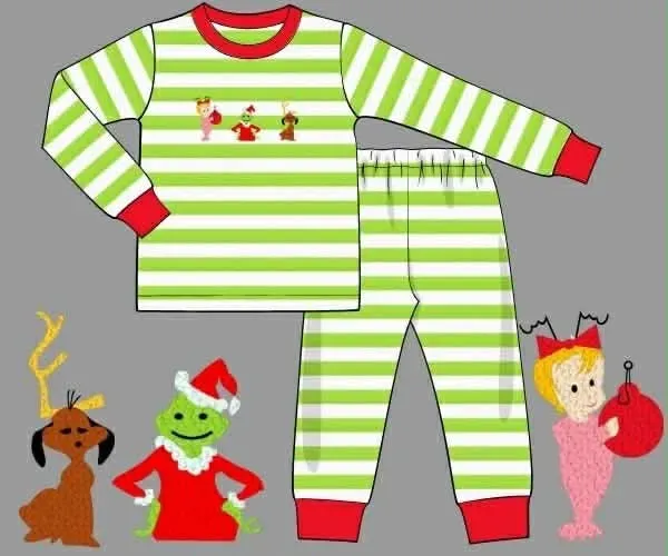 Busy Bee Smocks Mean One French Knot pyjamaset 2-delig kerst