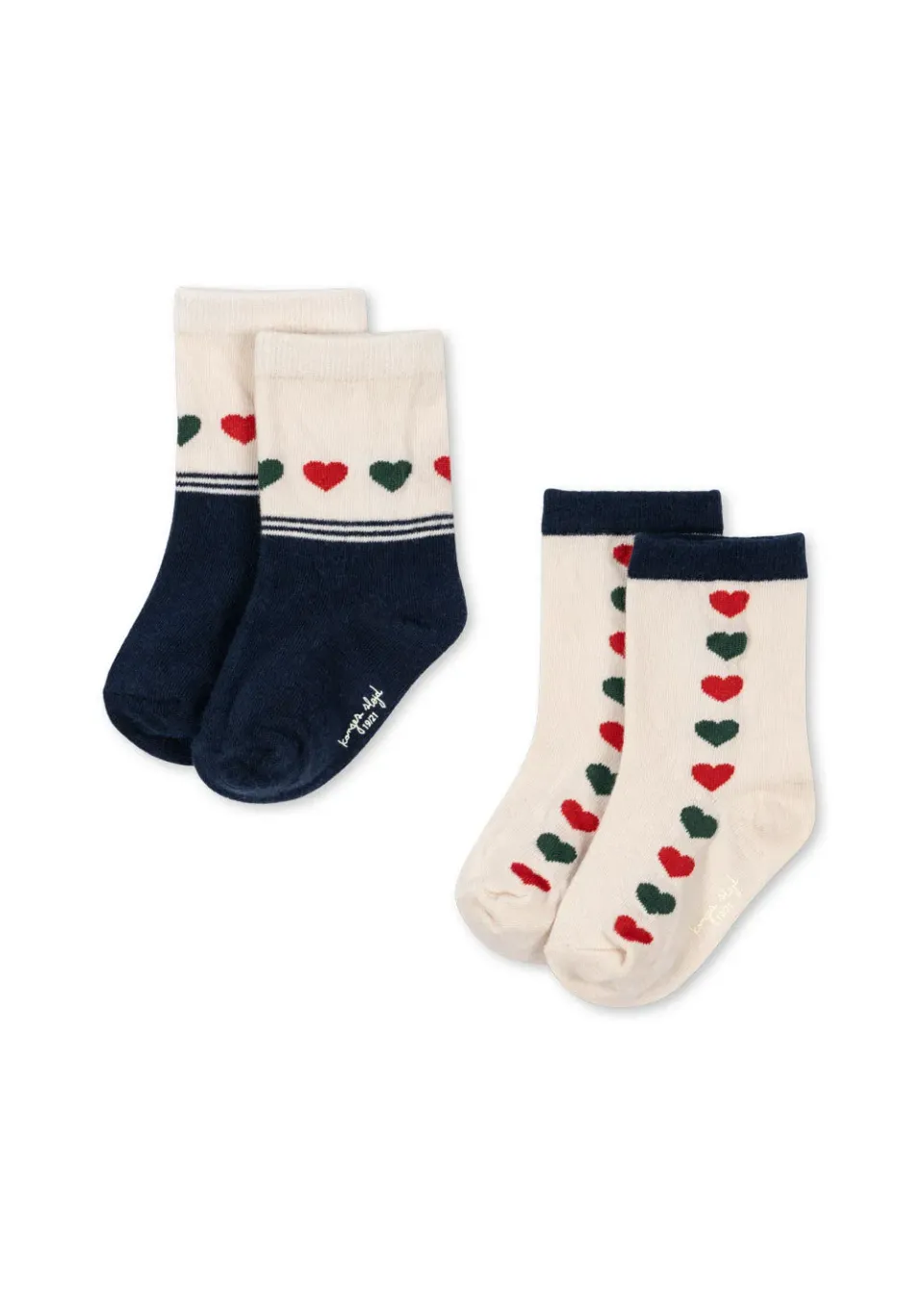Konges Sløjd jacquard sokken heart mix 2 paar