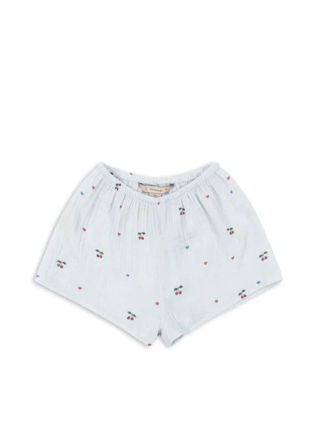 Konges Sløjd Coco Mini Shorts korte broek cherry blue biokatoen