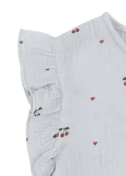 Konges Sløjd Coco Top cherry blue coeur biokatoen