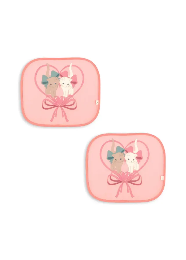 Konges Sløjd autozonnescherm 2-pack kitty bow mesh