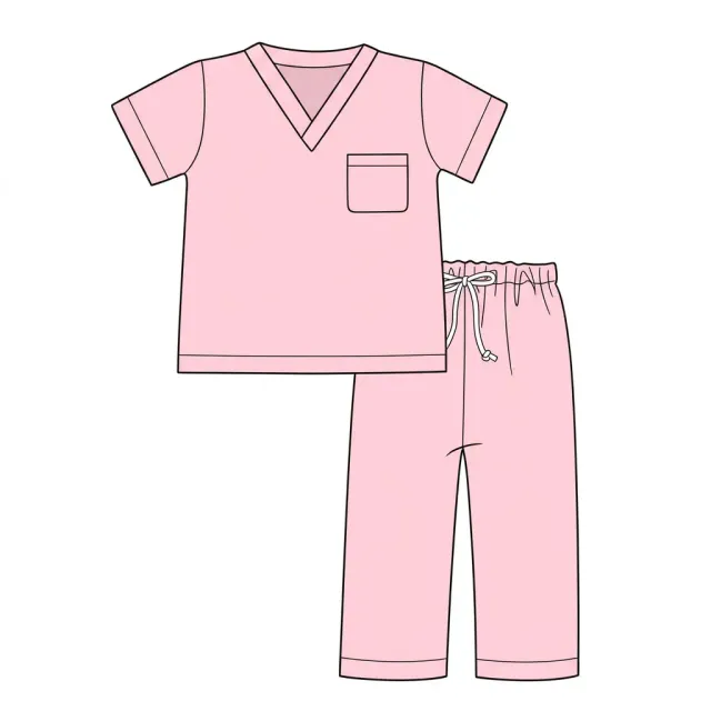 Busy Bee Smocks BBS Dress Up Scrub broekset 9 lichtroze verkleed
