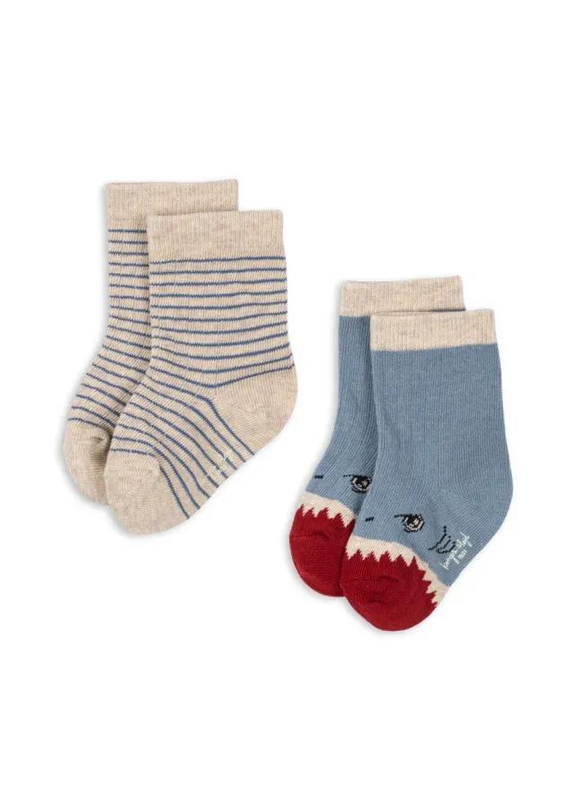 Konges Sløjd Shark sokken 2-pack biokatoen rib