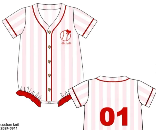 Busy Bee Smocks Play Ball ella cate jersey bubble 12M meisje