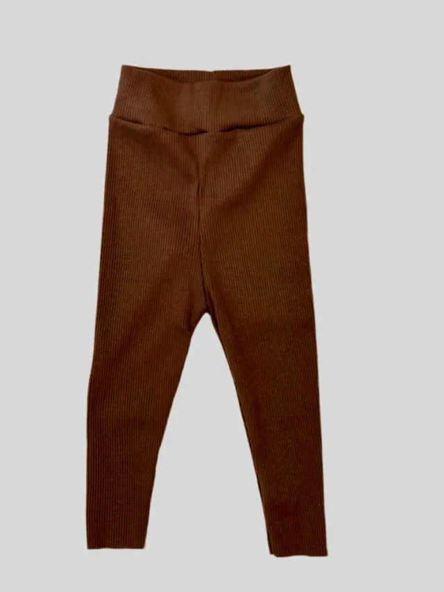Louloúdi Rib legging bruin zonder buikelastiek