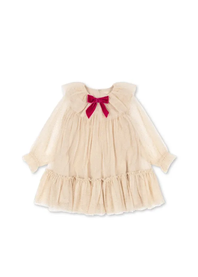 Konges Sløjd Bow Dress jurk sandshell tule strik