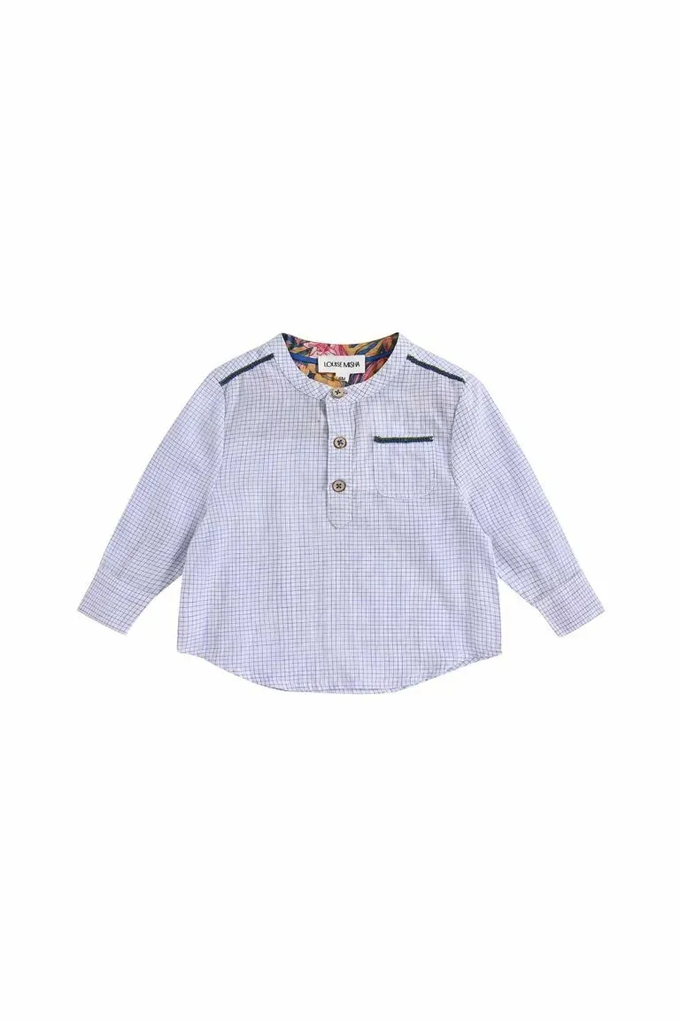 Louise Misha Amano shirt blue check geruit