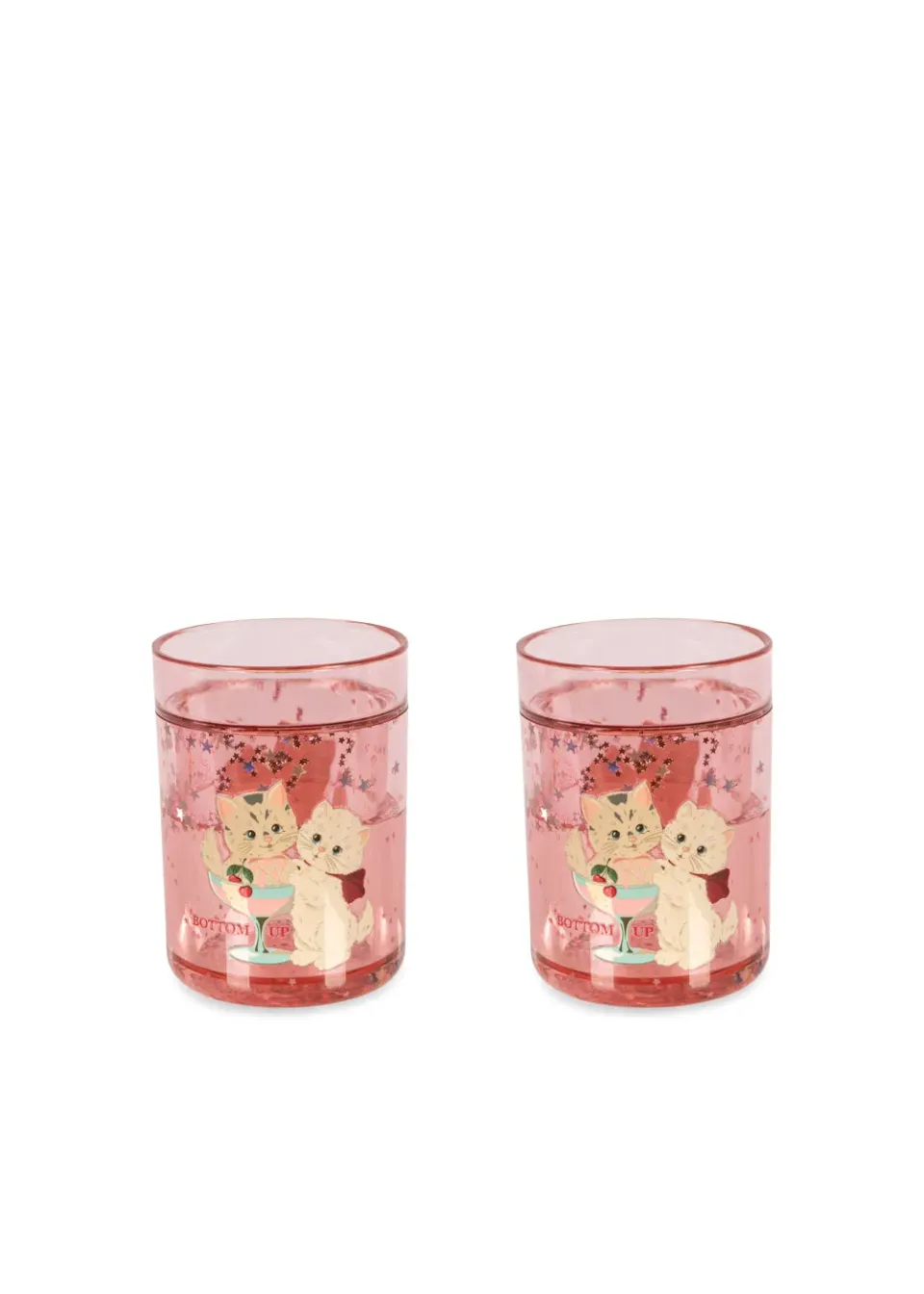 Konges Sløjd Glitterbekers 2-pack rose cat 180 ml