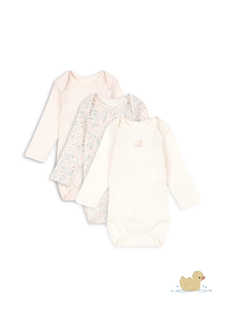 Konges Sløjd Fio romper biokatoen 3-pack prato fiori