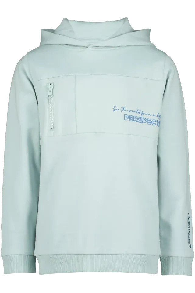 4PRESIDENT Iddo Hoodie Cloud Blue katoen met ritszak