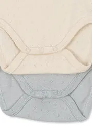 Konges Sløjd Perla romper 2-pack buttercream pearl blue biokatoen