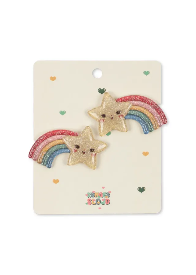 Konges Sløjd haarclips regenboog ster multi 2 stuks