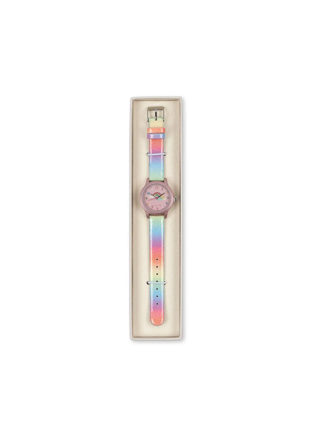 Konges Sløjd Regenboog kinderhorloge rainbow glitter waterdicht