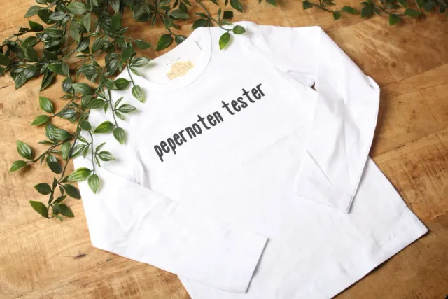 Een presentje Welkom Sint & Piet longsleeve 3-4 jaar wit katoen