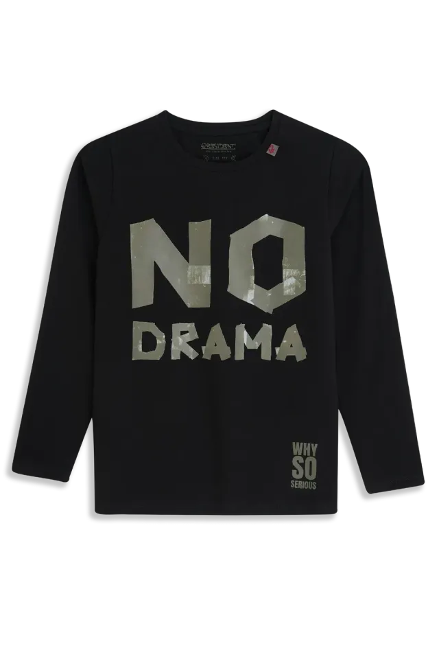 4PRESIDENT Golden Black longsleeve zwart katoen