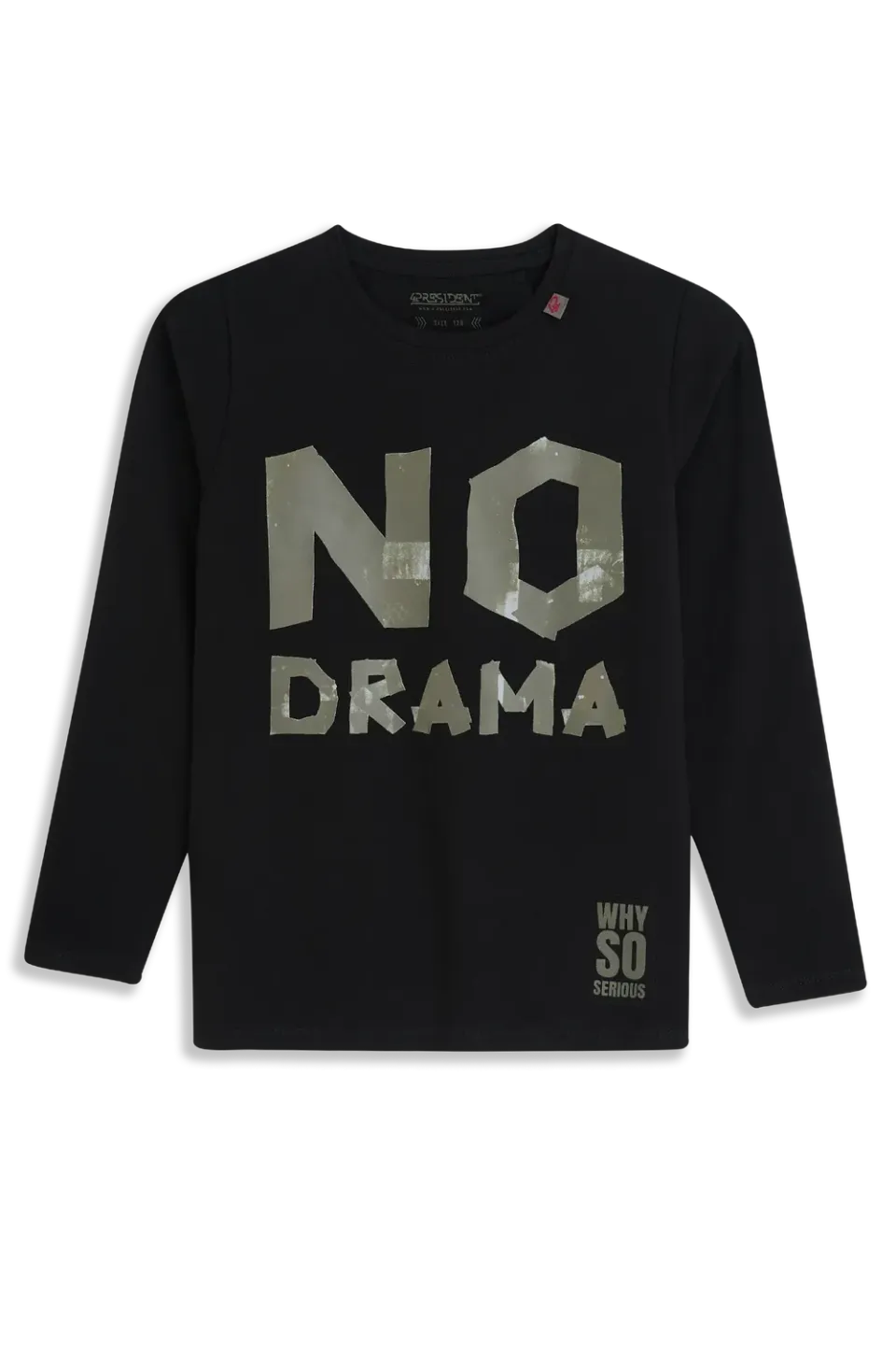 4PRESIDENT Golden Black longsleeve zwart katoen