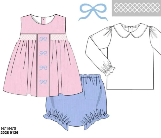 Busy Bee Smocks Girls Only corduroy bloomer set 3-delig meisje