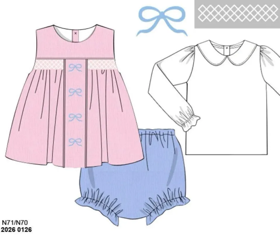 Busy Bee Smocks Girls Only corduroy bloomer set 3-delig meisje