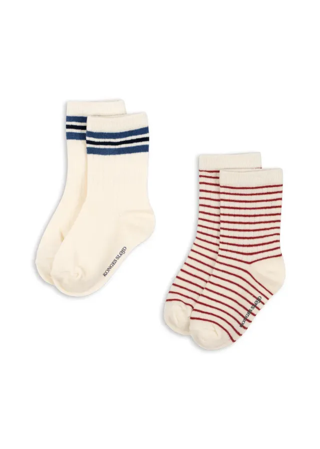 Konges Sløjd sokken off white 2-pack rib katoenmix