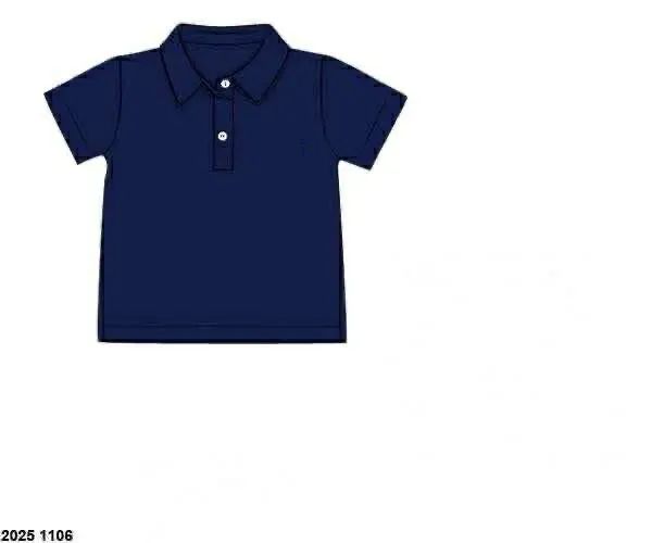 Busy Bee Smocks Dollop of Navy jongenspolo marineblauw tricot