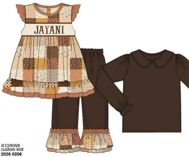 Busy Bee Smocks Becca's Patchwork 3-delige broekset 9M Jayani