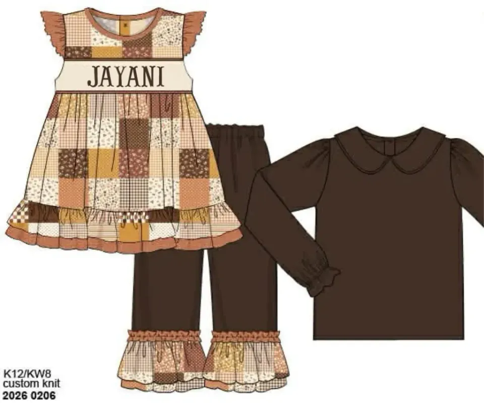 Busy Bee Smocks Becca's Patchwork 3-delige broekset 9M Jayani