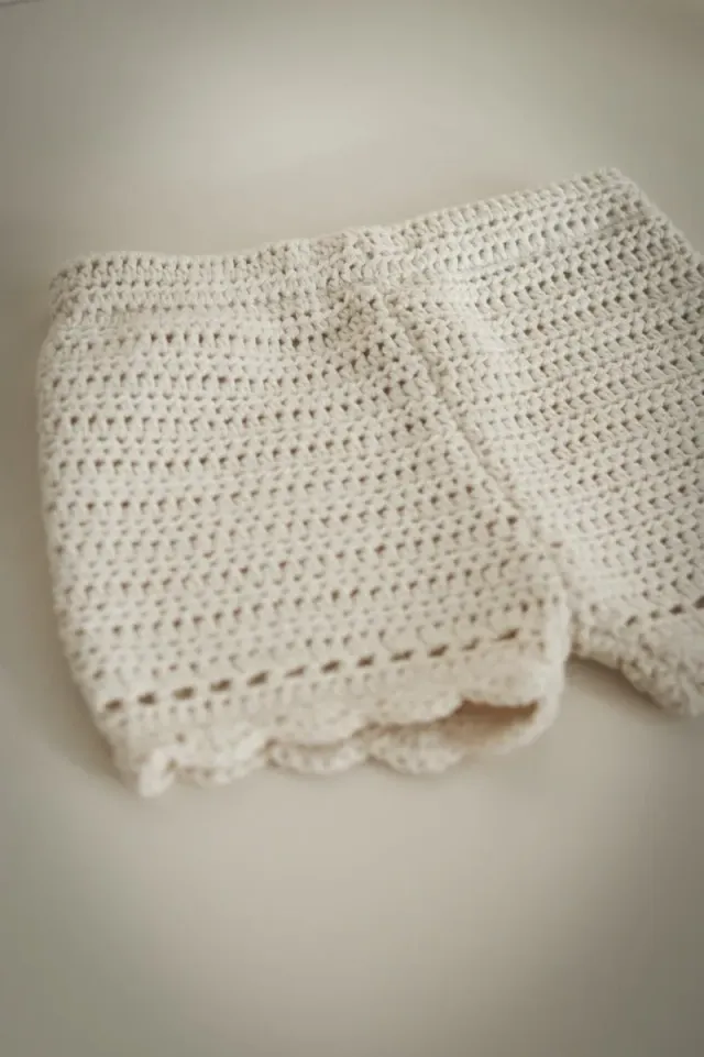 Louloúdi Ot gehaakte shorts katoen off-white