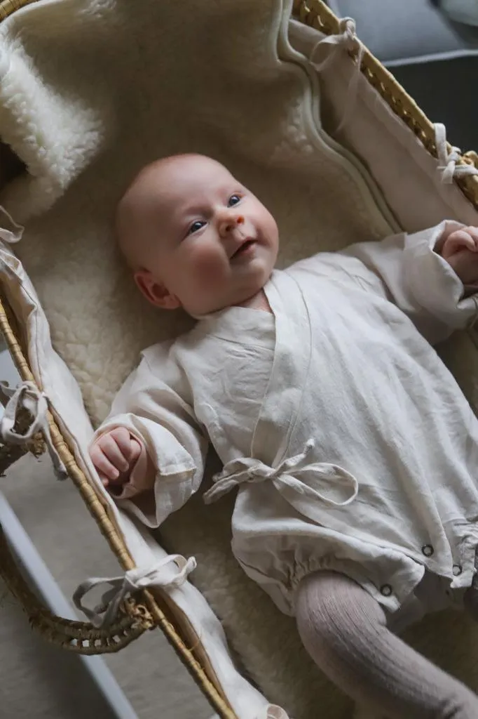 Louloúdi Rynn romper linnen naturel overslag