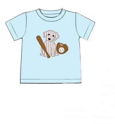 Busy Bee Smocks Baseball Puppy shirt jongens 18M knit