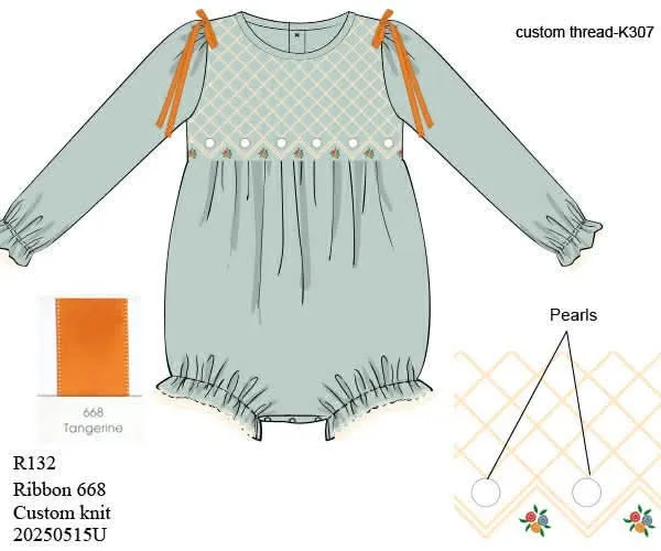 Busy Bee Smocks Fall Heirloom romper geweven herfst