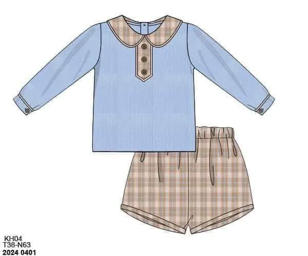 Busy Bee Smocks Will Anders shortset corduroy jongens