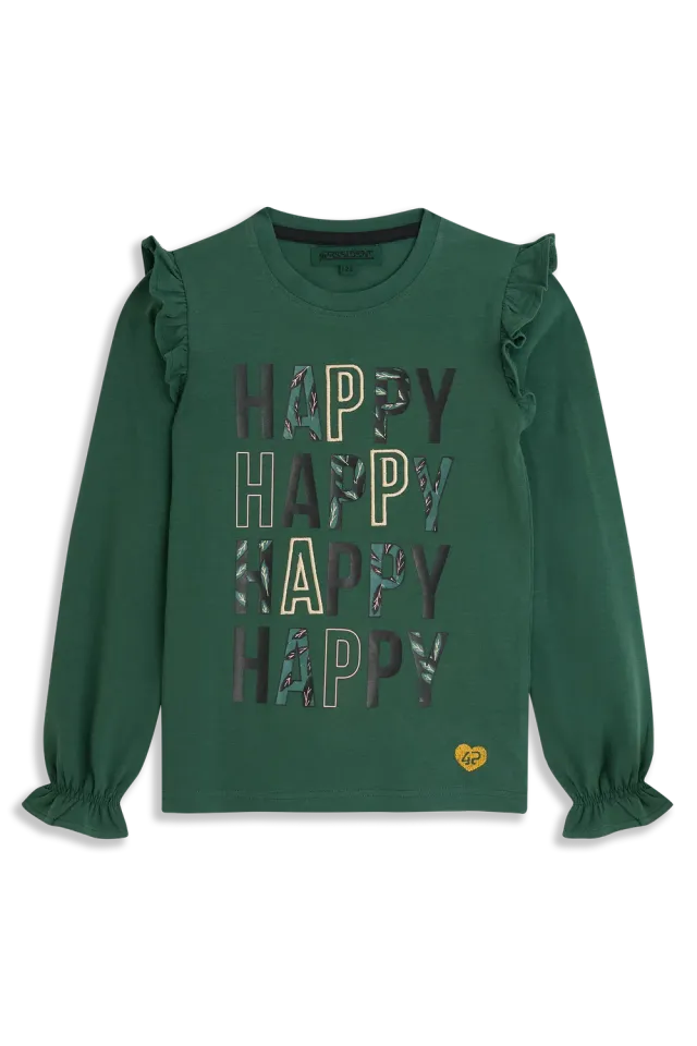 4PRESIDENT Anoek Green longsleeve meisjes katoen