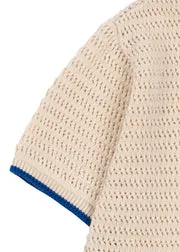 Konges Sløjd Ivo Polo gebreide blouse seedpearl biokatoen