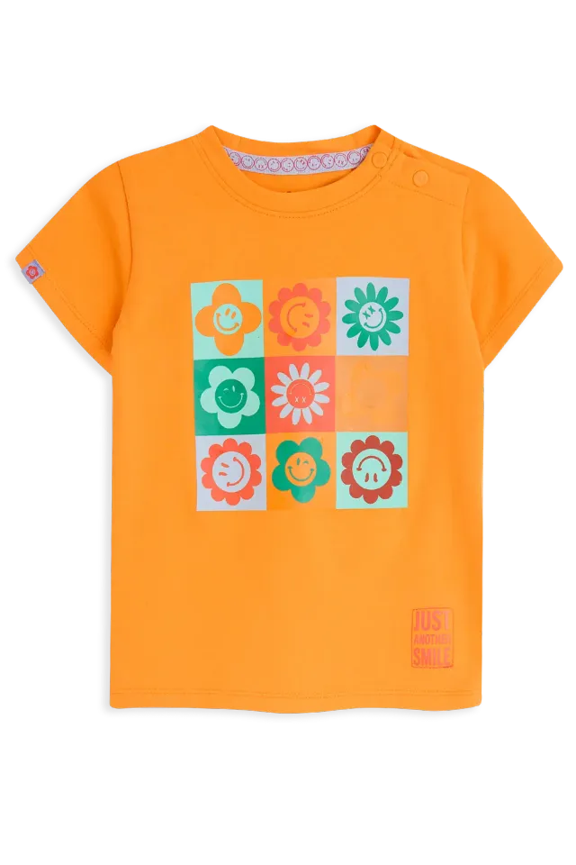 4President Noor Orange T-shirt oranje drukknoop