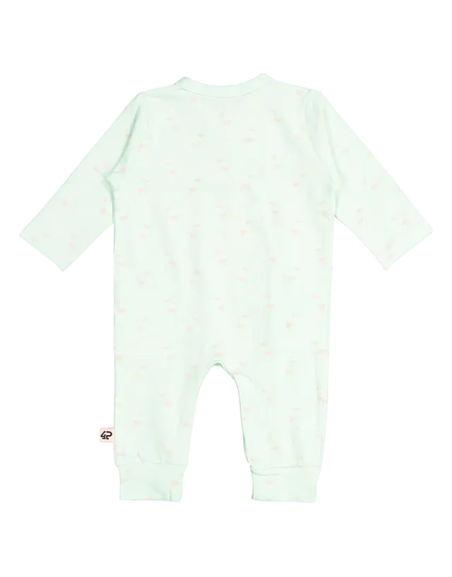 4PRESIDENT Billy Mint AOP romper baby mint katoen