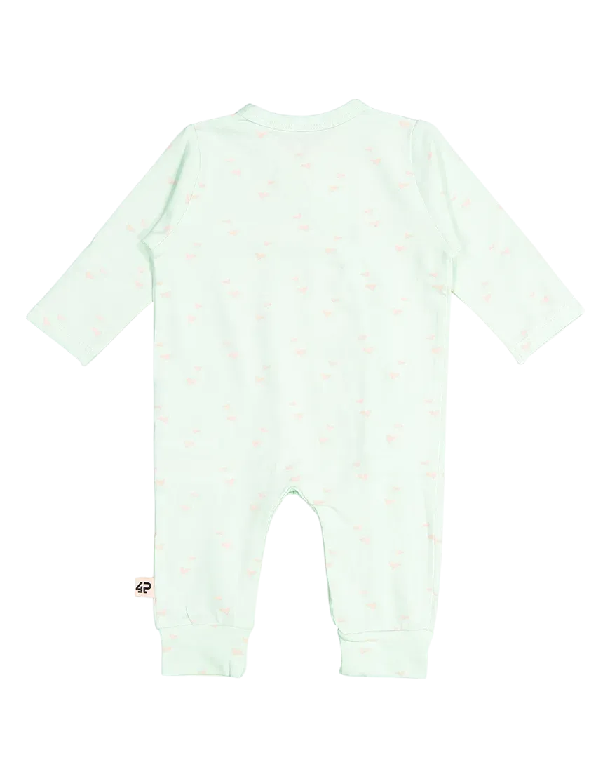4PRESIDENT Billy Mint AOP romper baby mint katoen