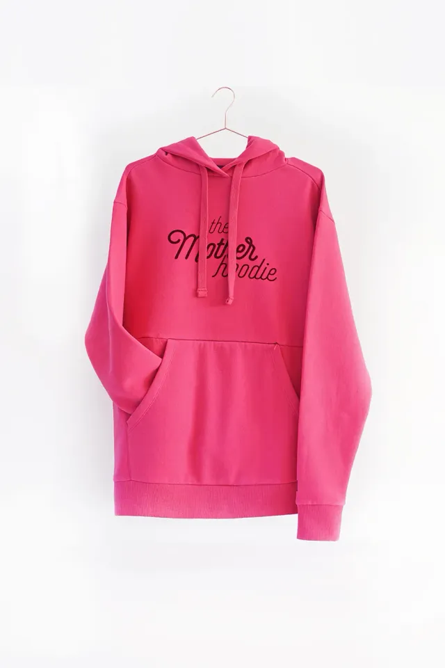 The Mompany Motherhoodie hoodie fuchsia bio