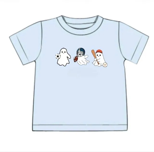 Busy Bee Smocks Sport Ghosts Halloween Shirt jongens