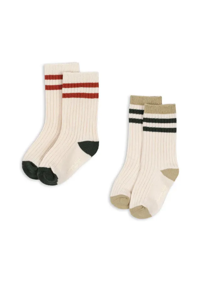 Konges Sløjd 2 pack sokken green stripe