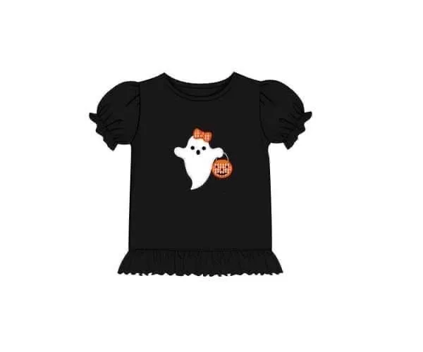 Busy Bee Smocks Halloween Trick-or-Treat Ghost Shirt meisjes
