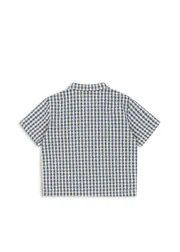 Konges Sløjd Kim shirt captains blue check biokatoen