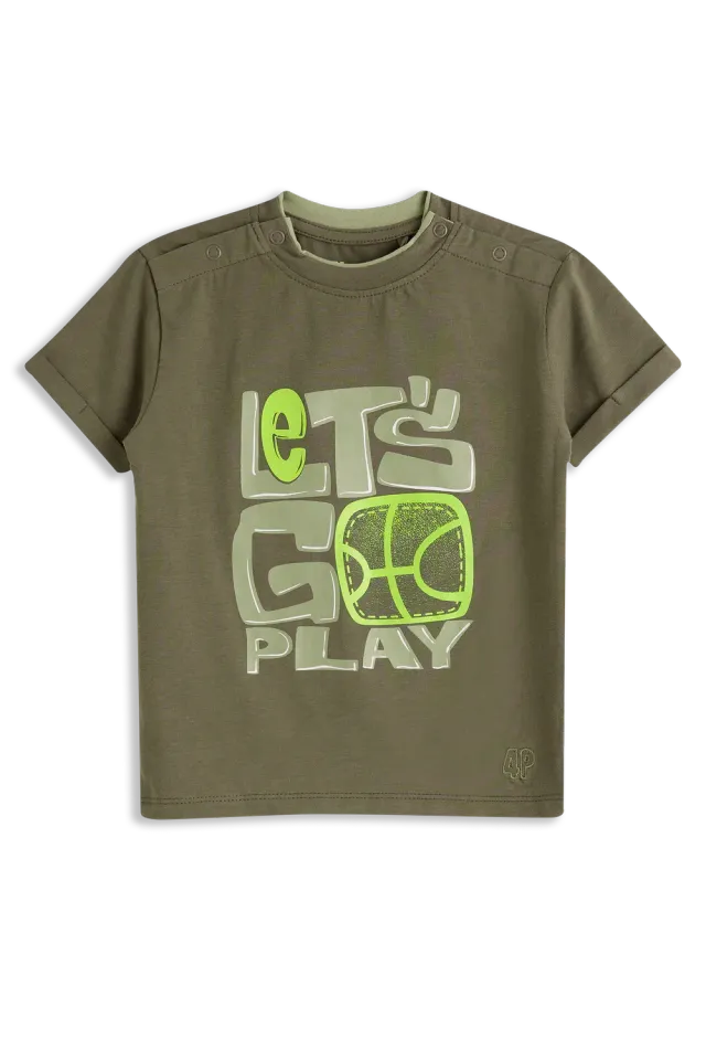 4PRESIDENT Dylan Stone Gray T-shirt balprint groen