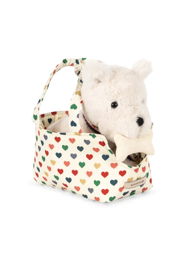 Konges Sløjd Terry hond knuffel coeur coloré 20 cm